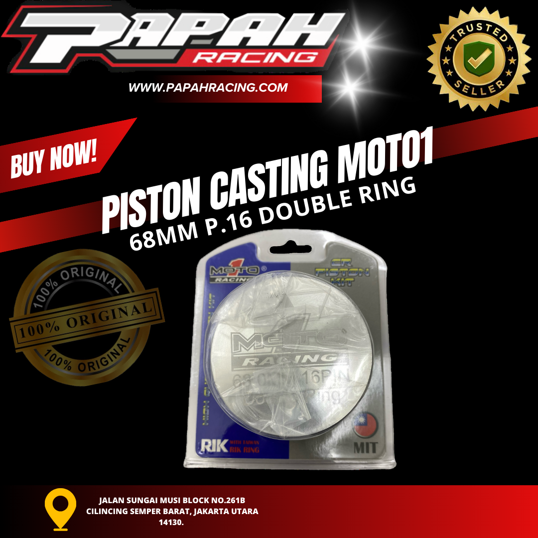 PISTON CASTING MOTO1 68 PEN 16 DOUBLE RING 